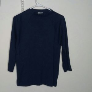 J. Jill Mock Neck Ponte pullover Navy Blue Size S